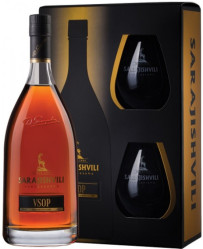 Brandy VSOP 0,7L 40% + 2 sklenice Sarajishvili 