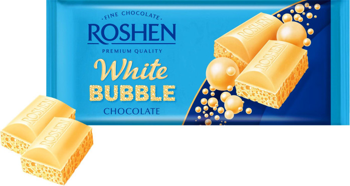 detail Bublinková bílá čokoláda Roshen 80g