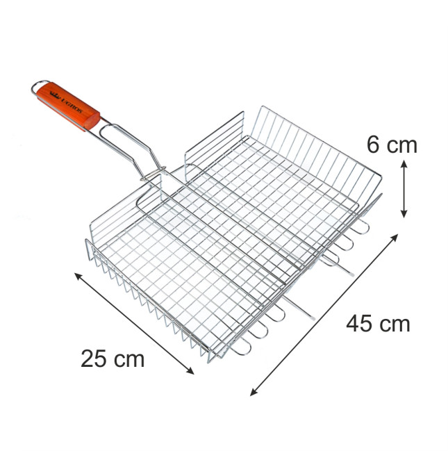 detail Grilovací rošt s nastavitelnou výškou 45*25*6cm