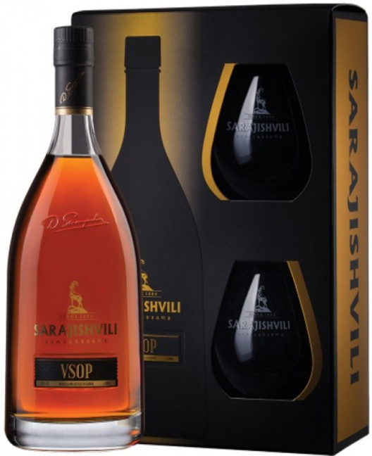 detail Brandy VSOP 0,7L 40% + 2 sklenice Sarajishvili 