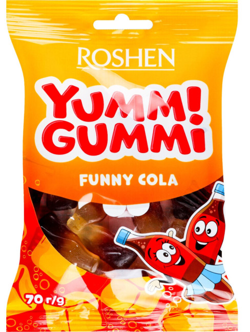 detail Želé Yummi Gummi Funny Cola 70g Roshen